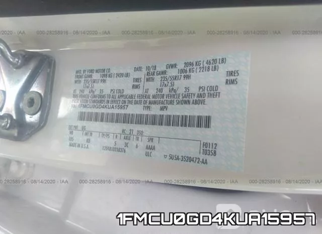 1FMCU0GD4KUA15957 фото 10