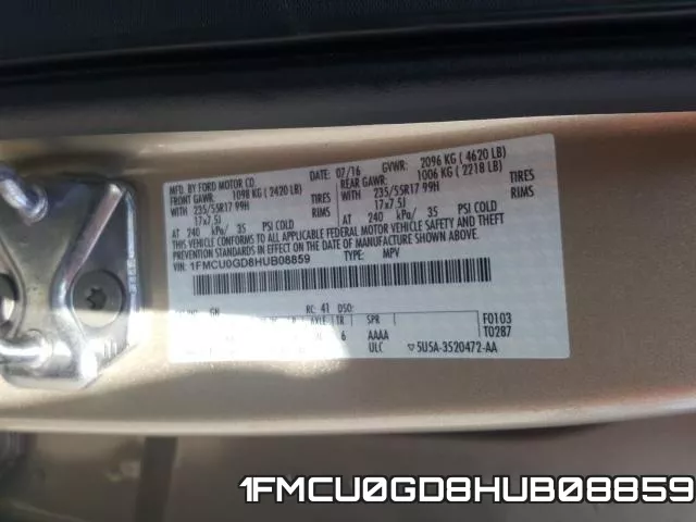 1FMCU0GD8HUB08859 фото 2