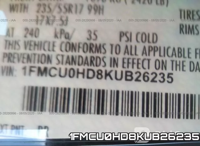1FMCU0HD8KUB26235 фото 10