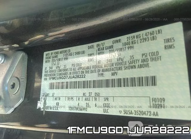 1FMCU9GD7JUA28222 фото 10