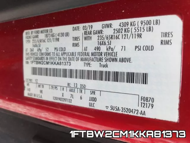 1FTBW2CM1KKA81373 фото 2