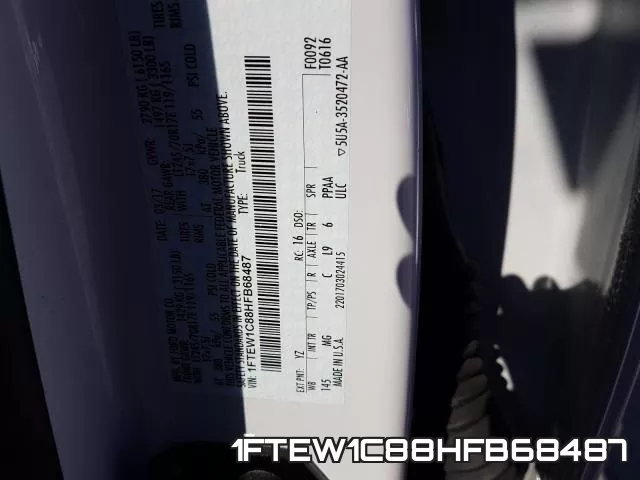 1FTEW1C88HFB68487 фото 2