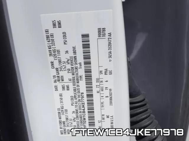 1FTEW1CB4JKE77978 фото 2