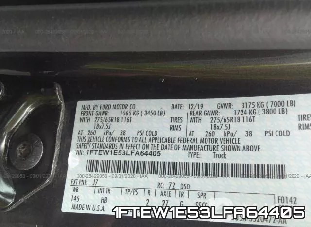 1FTEW1E53LFA64405 фото 10