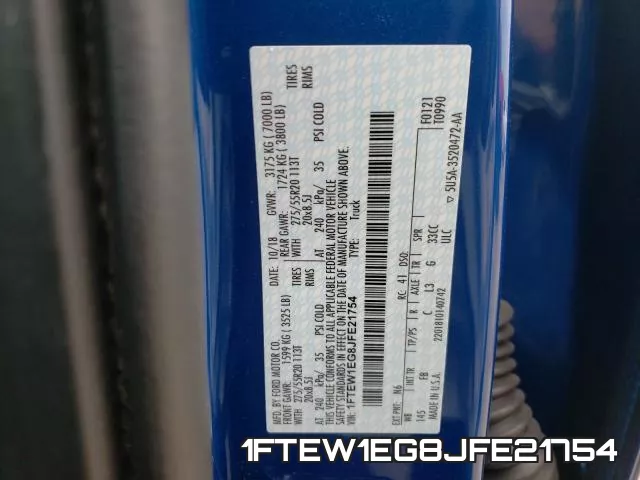 1FTEW1EG8JFE21754 фото 2