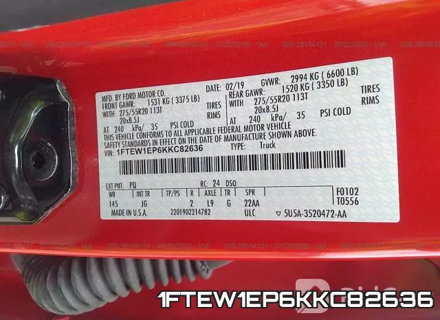 1FTEW1EP6KKC82636 фото 10