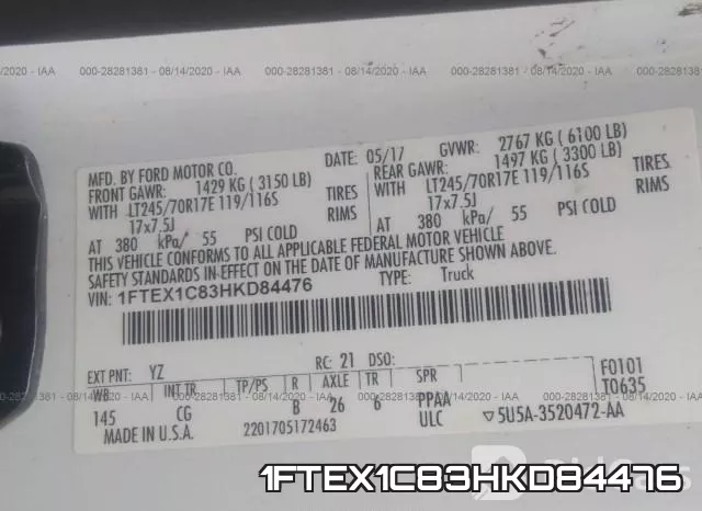 1FTEX1C83HKD84476 фото 10