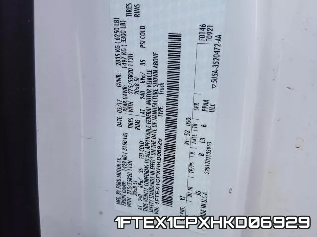 1FTEX1CPXHKD06929 фото 2