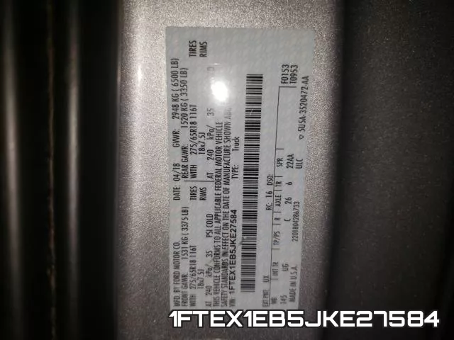 1FTEX1EB5JKE27584 фото 2