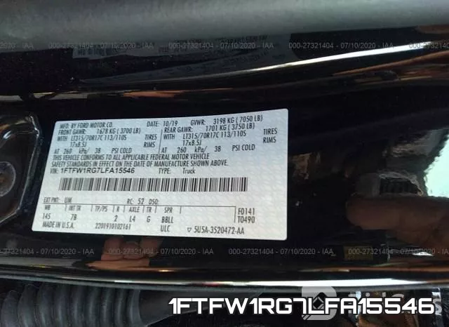 1FTFW1RG7LFA15546 фото 10