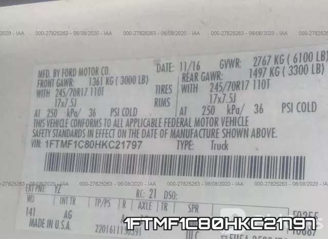 1FTMF1C80HKC21797 фото 10