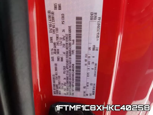 1FTMF1C8XHKC40258 фото 2