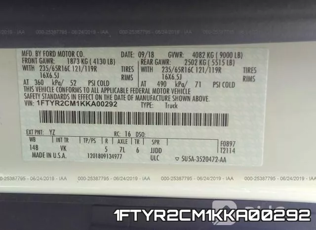 1FTYR2CM1KKA00292 фото 10