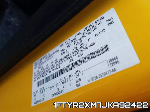 1FTYR2XM7JKA92422 фото 2