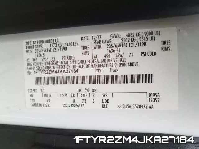 1FTYR2ZM4JKA27184 фото 2