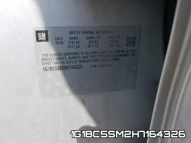 1G1BC5SM2H7164326 фото 2