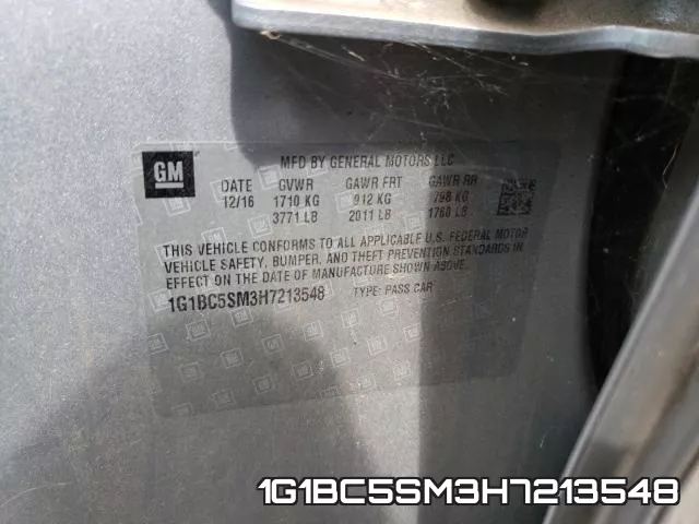 1G1BC5SM3H7213548 фото 2