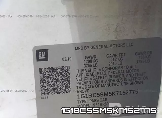 1G1BC5SM5K7152775 фото 10