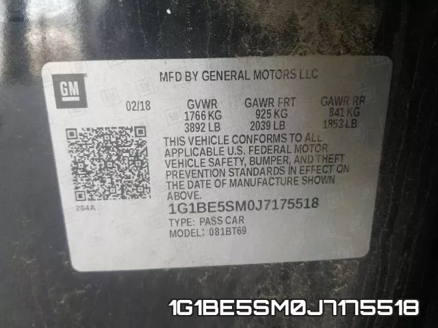 1G1BE5SM0J7175518 фото 2