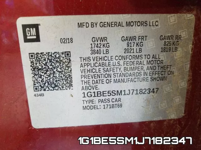 1G1BE5SM1J7182347 фото 2