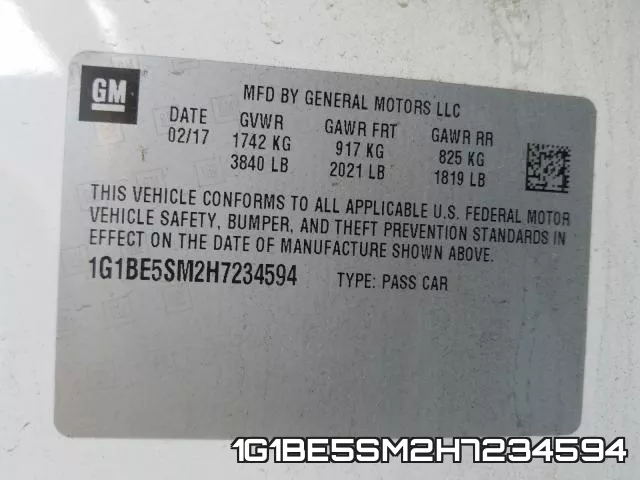 1G1BE5SM2H7234594 фото 2