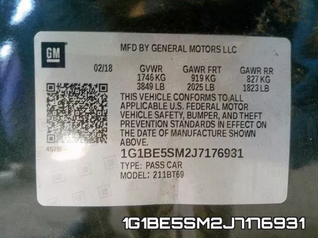 1G1BE5SM2J7176931 фото 2