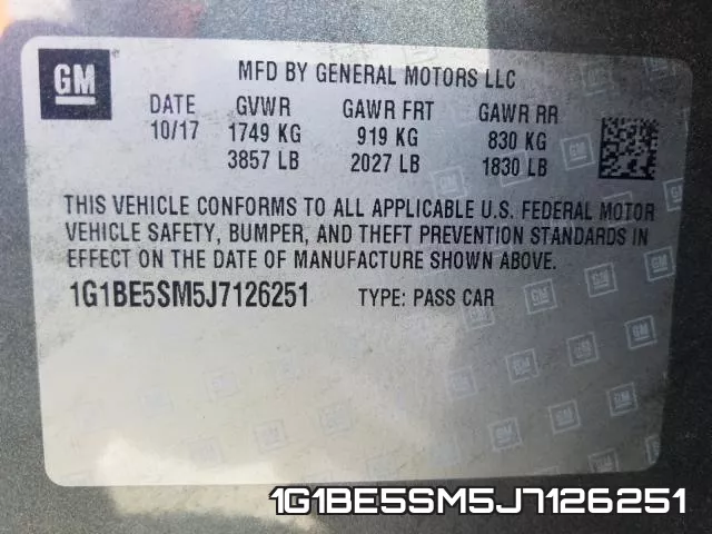 1G1BE5SM5J7126251 фото 2