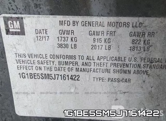 1G1BE5SM5J7161422 фото 10