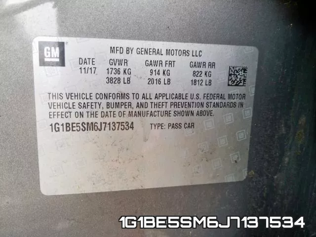 1G1BE5SM6J7137534 фото 2