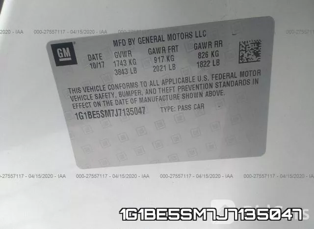 1G1BE5SM7J7135047 фото 10