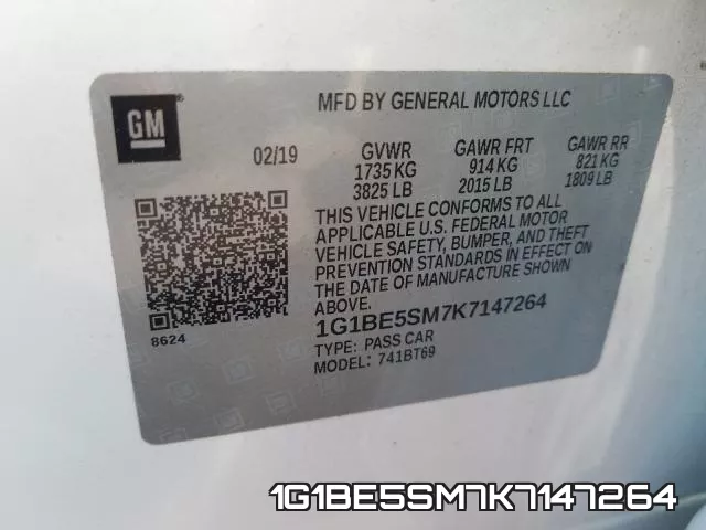 1G1BE5SM7K7147264 фото 2