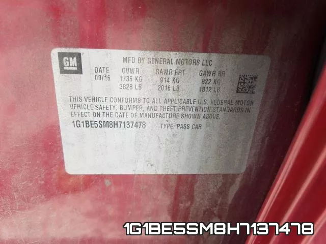 1G1BE5SM8H7137478 фото 2