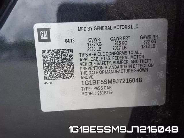 1G1BE5SM9J7216048 фото 2