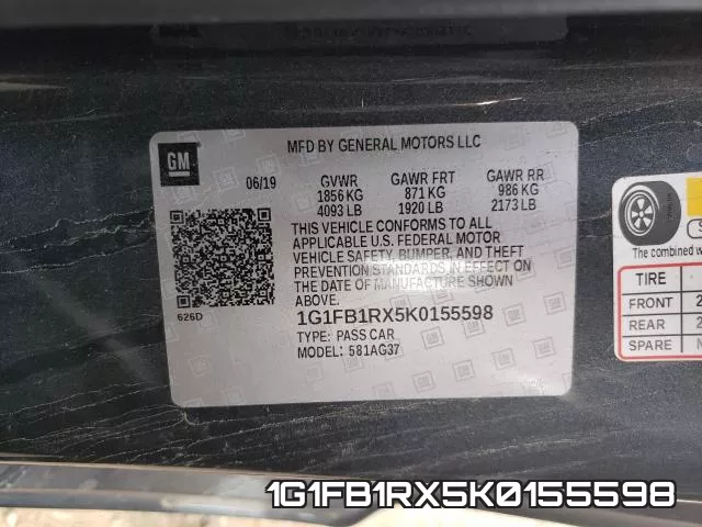 1G1FB1RX5K0155598 фото 2
