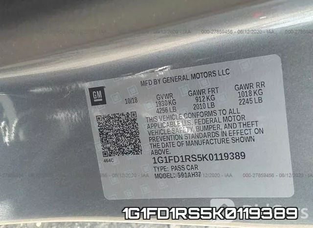 1G1FD1RS5K0119389 фото 10