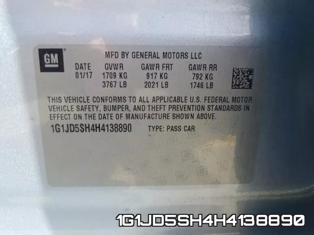 1G1JD5SH4H4138890 фото 2
