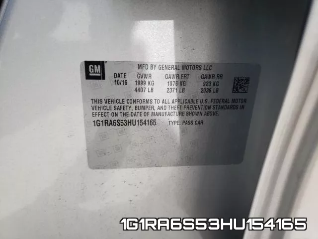 1G1RA6S53HU154165 фото 2