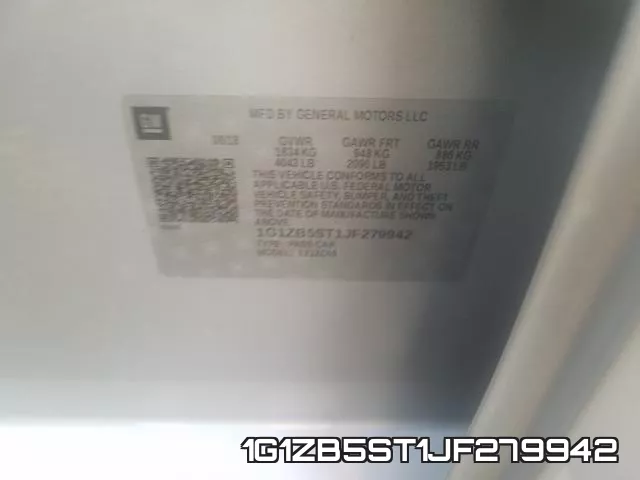 1G1ZB5ST1JF279942 фото 2