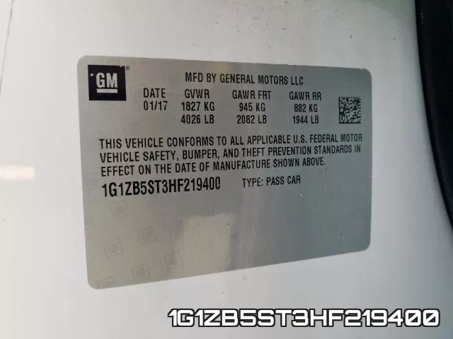 1G1ZB5ST3HF219400 фото 2