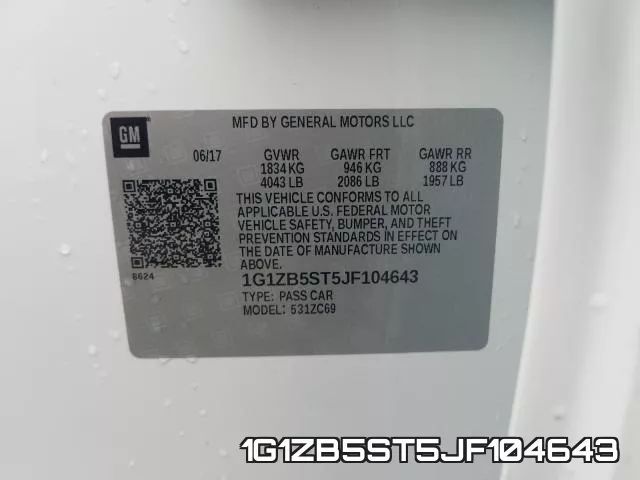 1G1ZB5ST5JF104643 фото 2