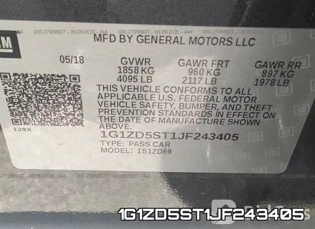 1G1ZD5ST1JF243405 фото 10
