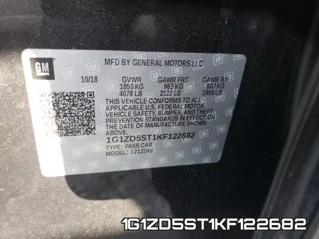 1G1ZD5ST1KF122682 фото 2