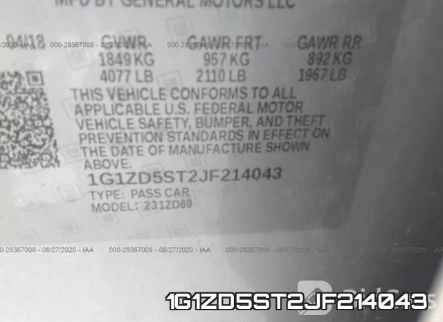 1G1ZD5ST2JF214043 фото 10