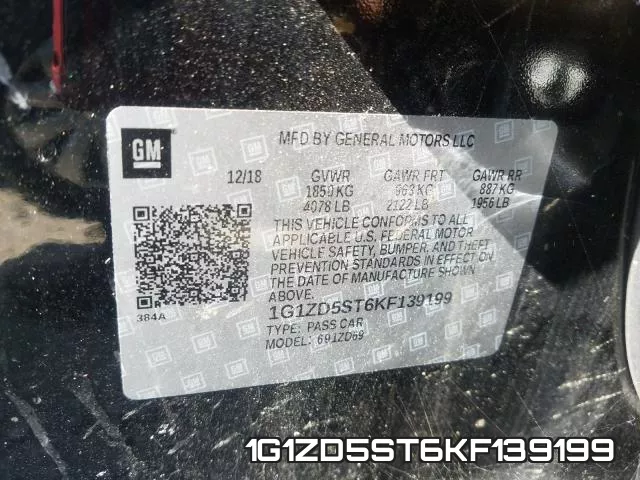 1G1ZD5ST6KF139199 фото 2