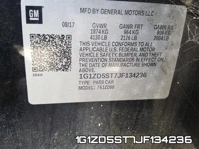 1G1ZD5ST7JF134236 фото 2