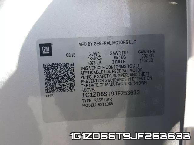 1G1ZD5ST9JF253633 фото 2