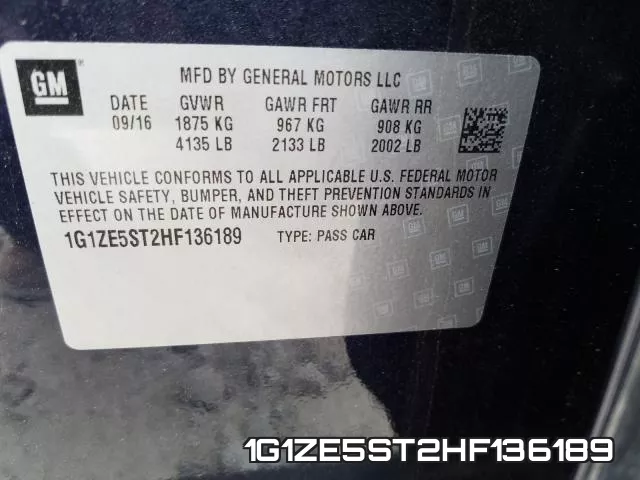 1G1ZE5ST2HF136189 фото 2