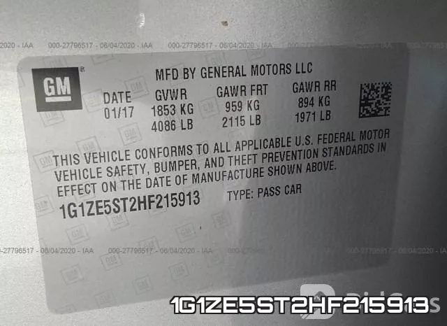 1G1ZE5ST2HF215913 фото 10
