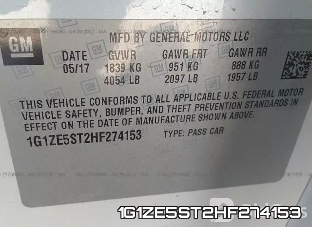 1G1ZE5ST2HF274153 фото 10