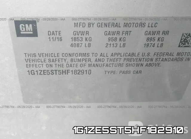 1G1ZE5ST5HF182910 фото 10
